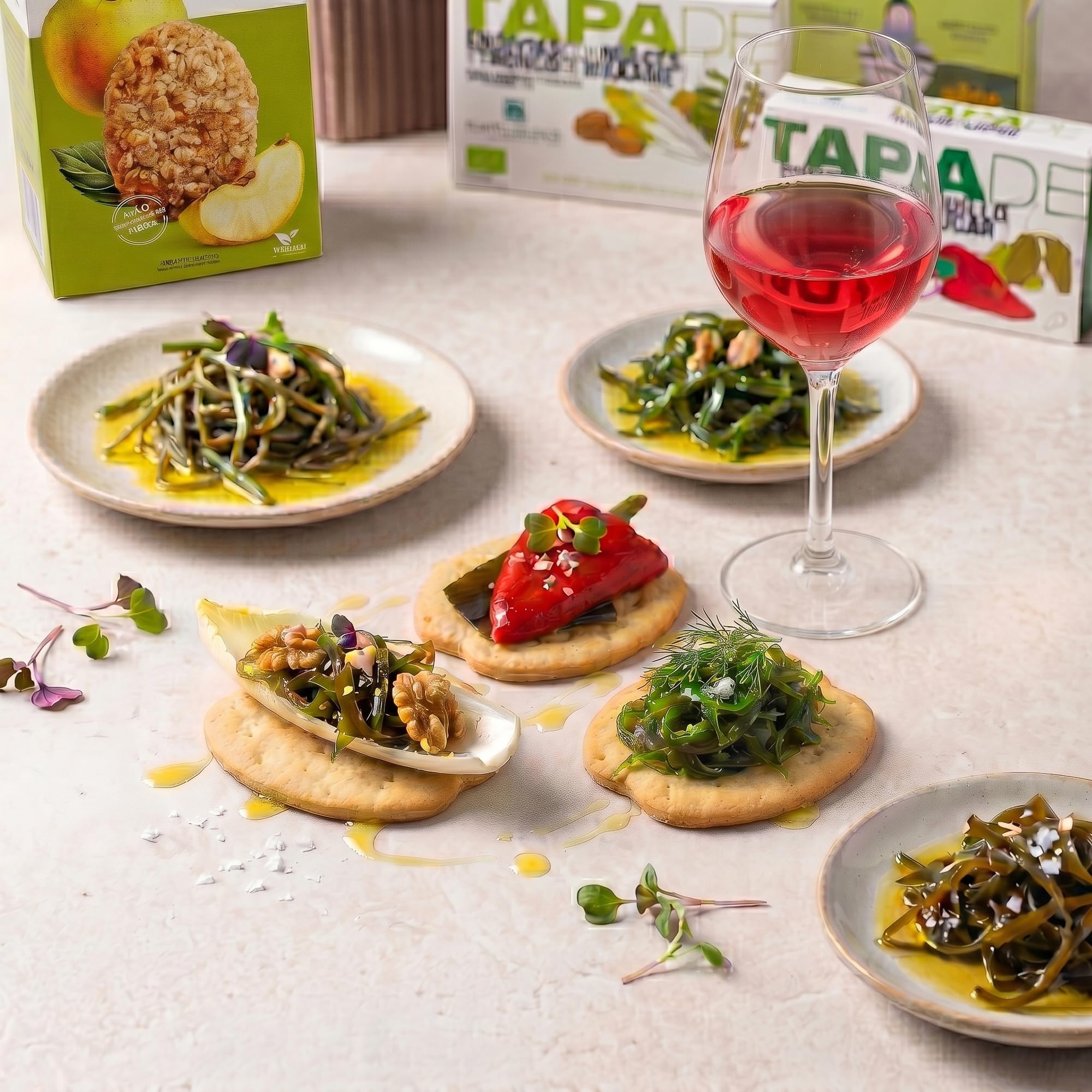 Caja Regalo Vegana Onza de VinNatura con Vino Rosado Natural | Cesta gourmet vegana, regalos para veganos, detalles de empresa inclusivos, celebraciones y tarjeta personalizable