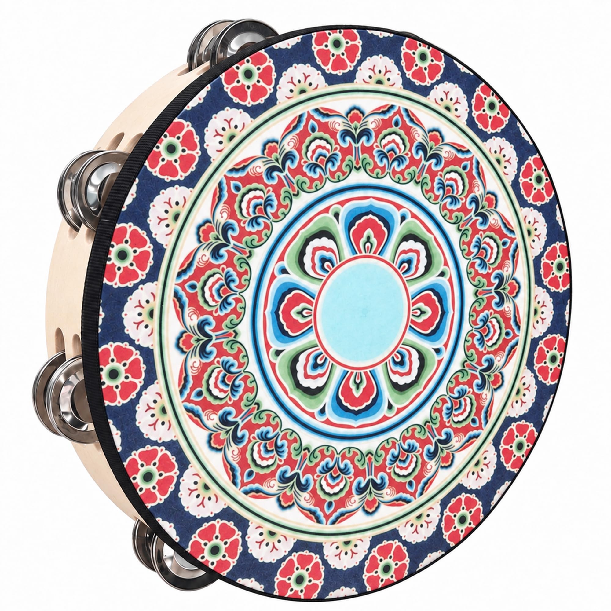 Musfunny Tambourines Musical Instrument Handheld Drum Percussion for Adults