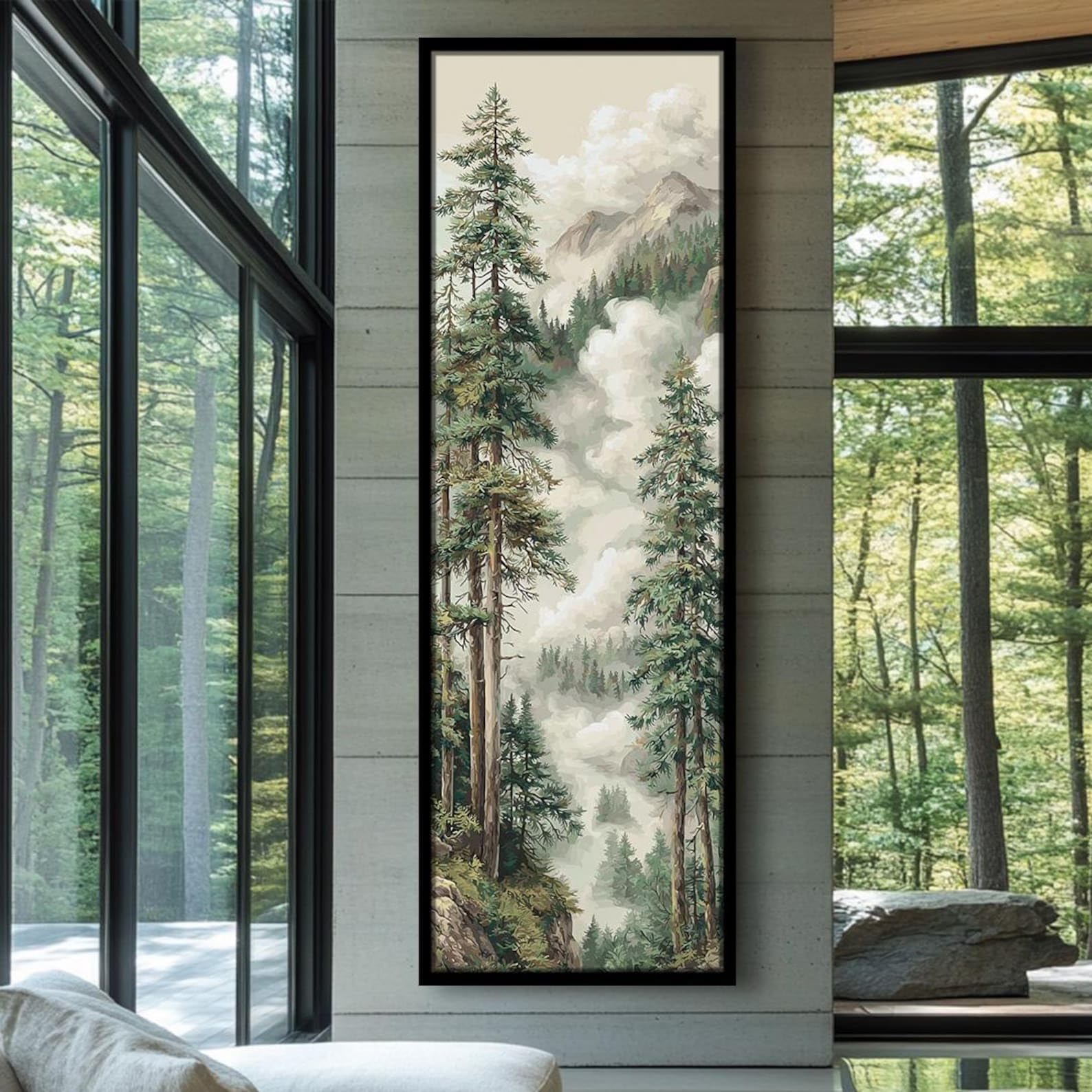 Affiche verticale allongée grand format cadre intérieur bois - 7