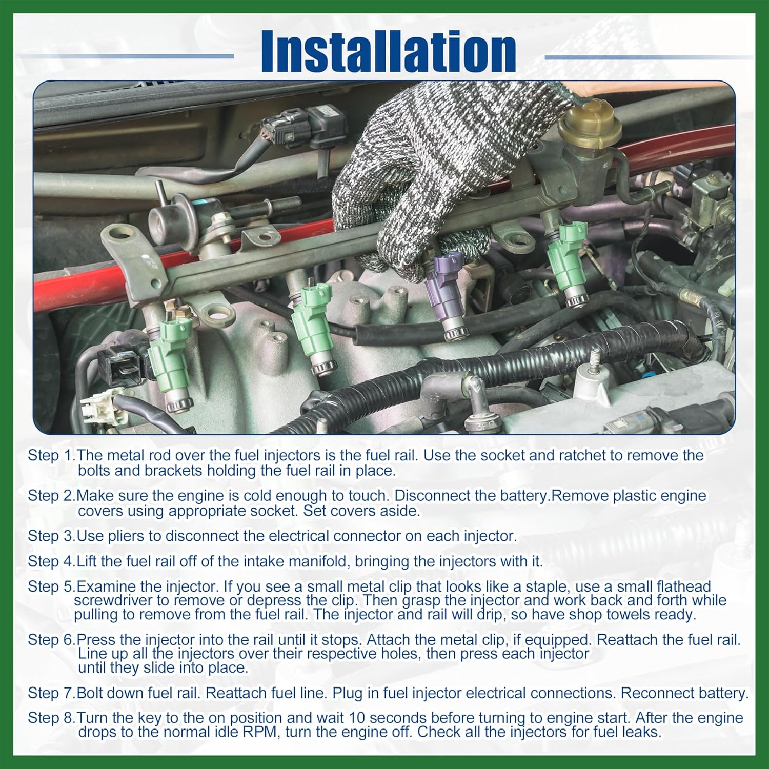 Motoforti Car Fuel Injector Nozzle Replacement Fit for Chrysler 300M 3.5L V6 2001-2004 No.4591658AA - Pack of 6 Black Long-lasting