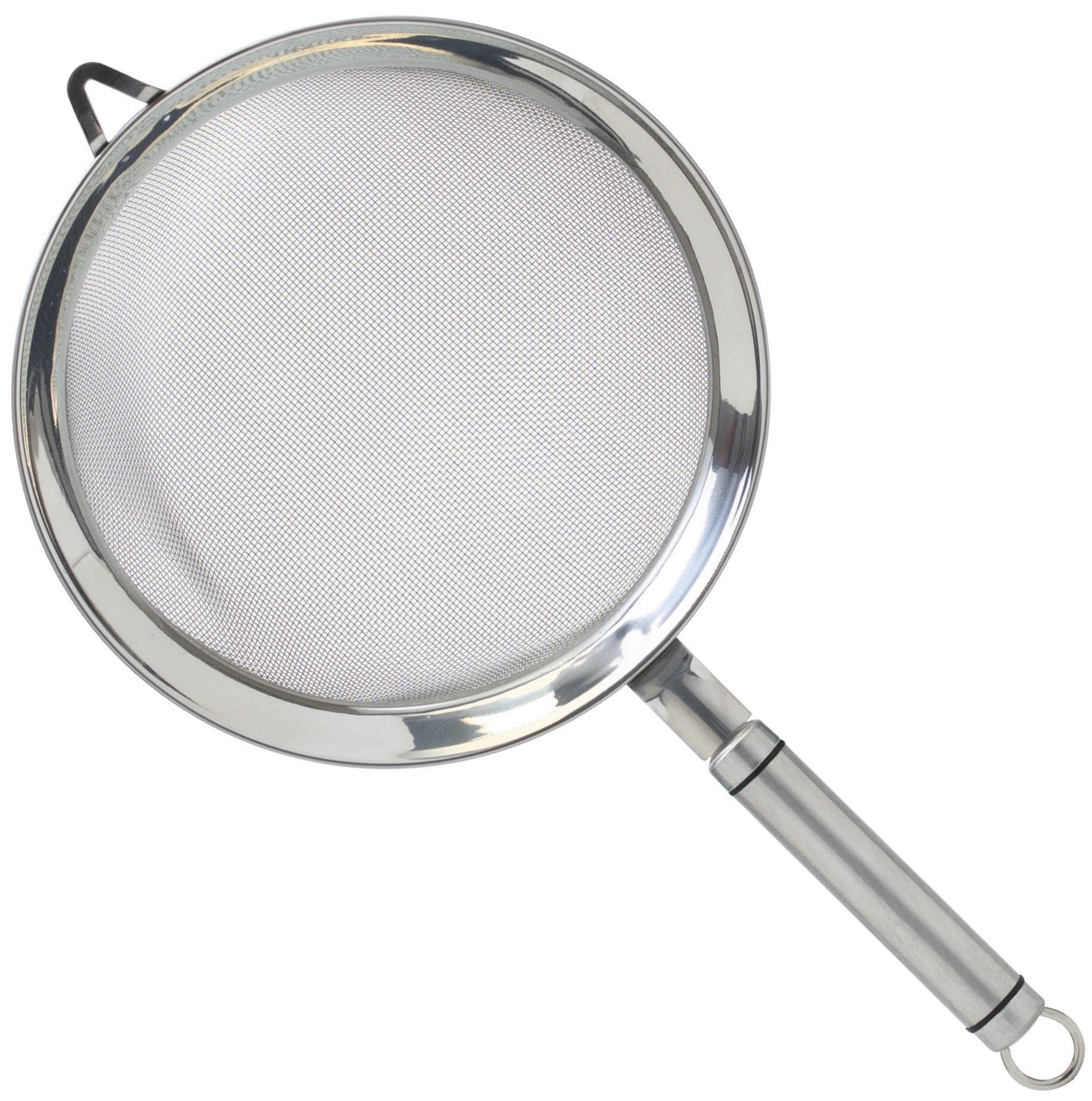 Wuukepsg Silver Professional Fine Mesh Sieve, Stainless Steel 18 Cm Icing/Flour Sifter, /Full-Size Sieve (18 Cm)