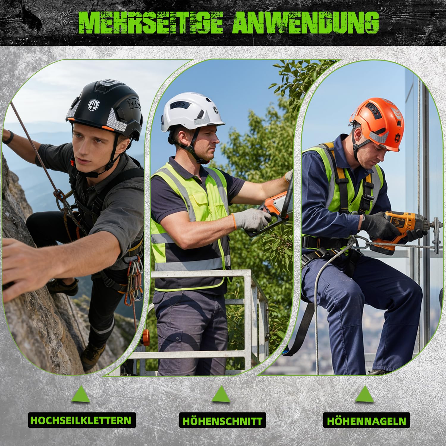 GREEN DEVIL Voltek Vent Air, casco industriale per adulti, con certificazione EN12492, resistenza agli urti e alla penetrazione EN397, test con protezione multipla su tutti i lati