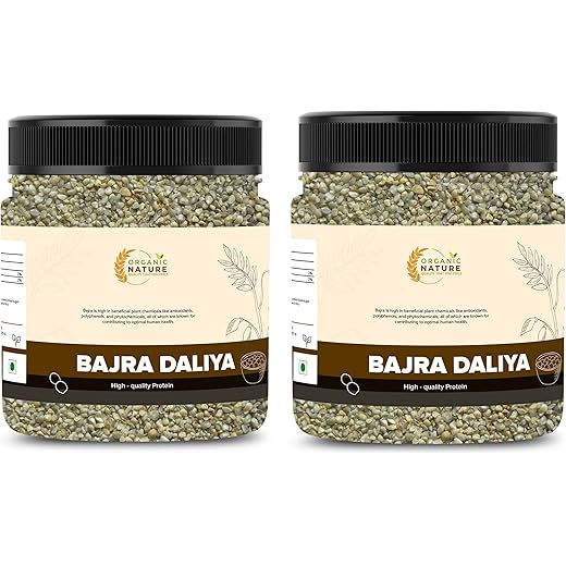 Natures Bajra Daliya 500g - Omega-3 Whole Grain Jar Pack