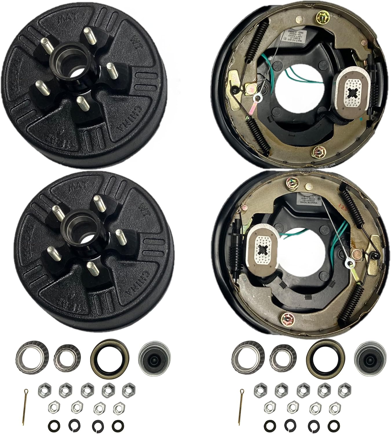 Trailer Brake Kit - 10 inch Self Adjusting Electric Trailer Brakes, 3500 lb Trailer Axle, 5 on 5.5 Drum – Trailer Brakes, 10 X 2-1/4 Brake Assembly, Trailer Brakes 10, Trailer Brake Kit 3500