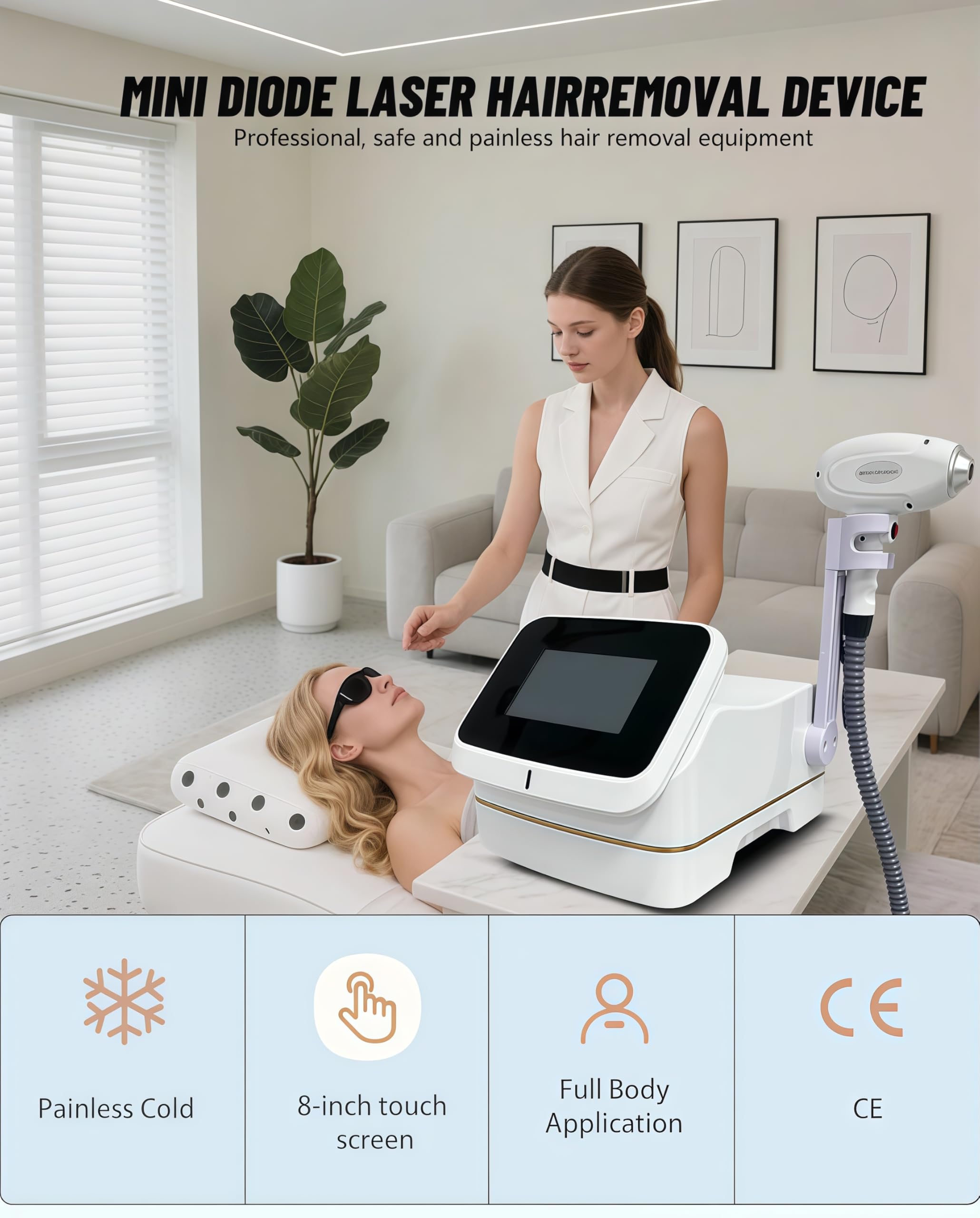 Profesjonalny laserowy depilator diodowy 808NM 755NM 1064NM3 fale stałego depilatora dla wszystkich kolorów skóry