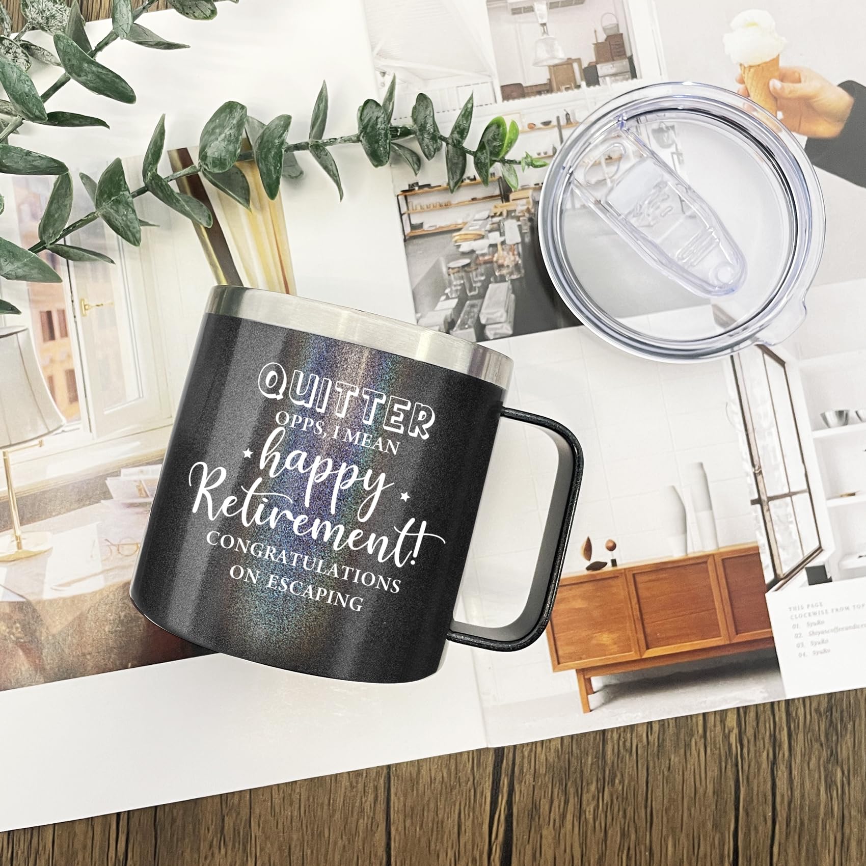 Regalos de jubilación para mujeres y hombres, vaso de jubilación con texto en inglés "I Mean Happy" para jubilación, regalo de despedida para compañeros de trabajo, colegas, jefes, amigos