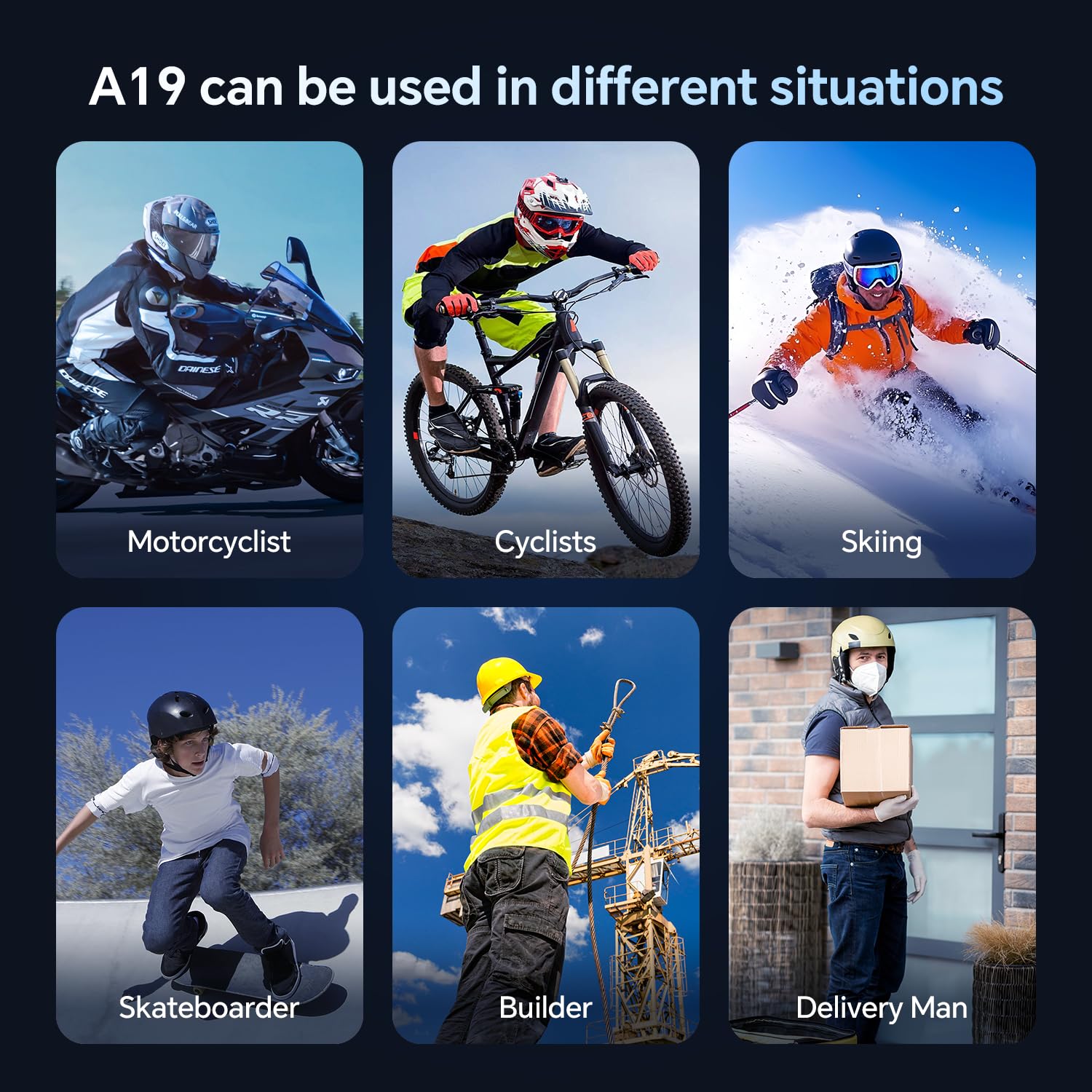 Casque de moto Bluetooth 5.4 sans fil avec haut-parleurs et système de communication avec suppression du bruit IPX6 étanche/basses puissantes
