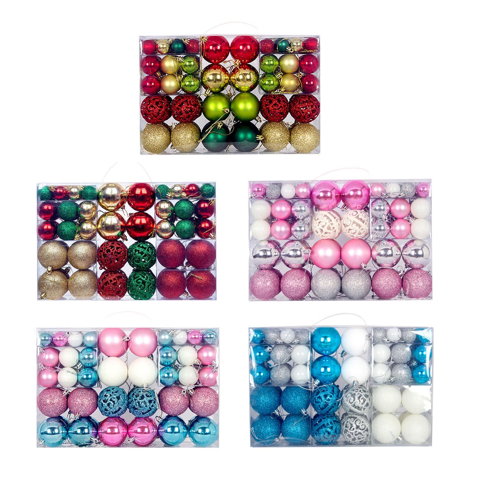 Generisch 100 Stück Weihnachtskugeln, Verschiedene Anhänger, bruchsicheres Ornament Set, Weihnachtsbaumschmuck, hängende Dekoration, Weihnachtskugel Ornament