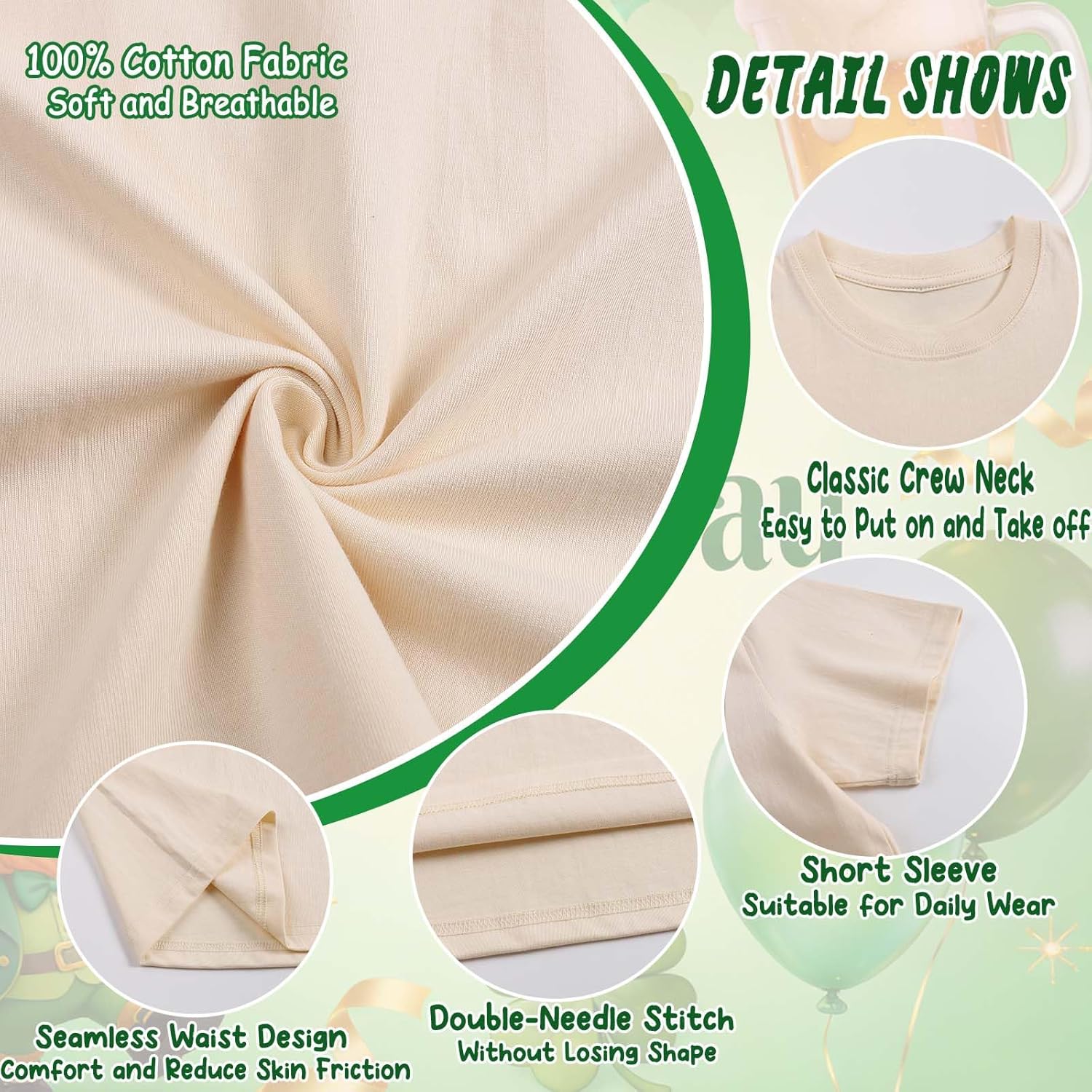 Toddler Girl St Patrick's Day Shirts Cute Lucky Tshirts Cotton Short Sleeve Tees 2-10 Years - Image 6