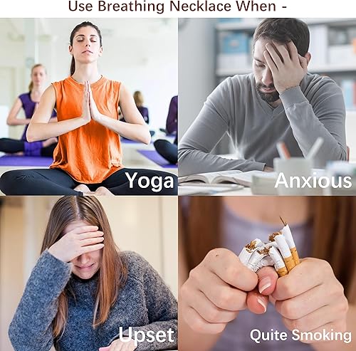 Miniatura 4 de YANCHUN Collar para aliviar la ansiedad, collar de respiración para meditación, collar de respiración Komuso, alivio del estrés, collar consciente