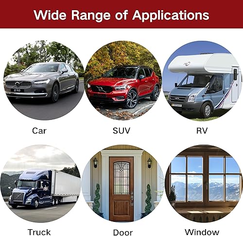 Miniatura 6 de Kaixuan - Tira adhesiva para puerta de automóvil, tira de sellado de goma en forma de D, gran espacio para aislamiento de ruido impermeable, se