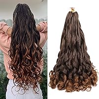 Vista 95 de Cabello rizado francés trenzado de 10 pulgadas, color 33, cabello rizado preestirado, 8 paquetes de trenzas de ganchillo para trenzas de caja