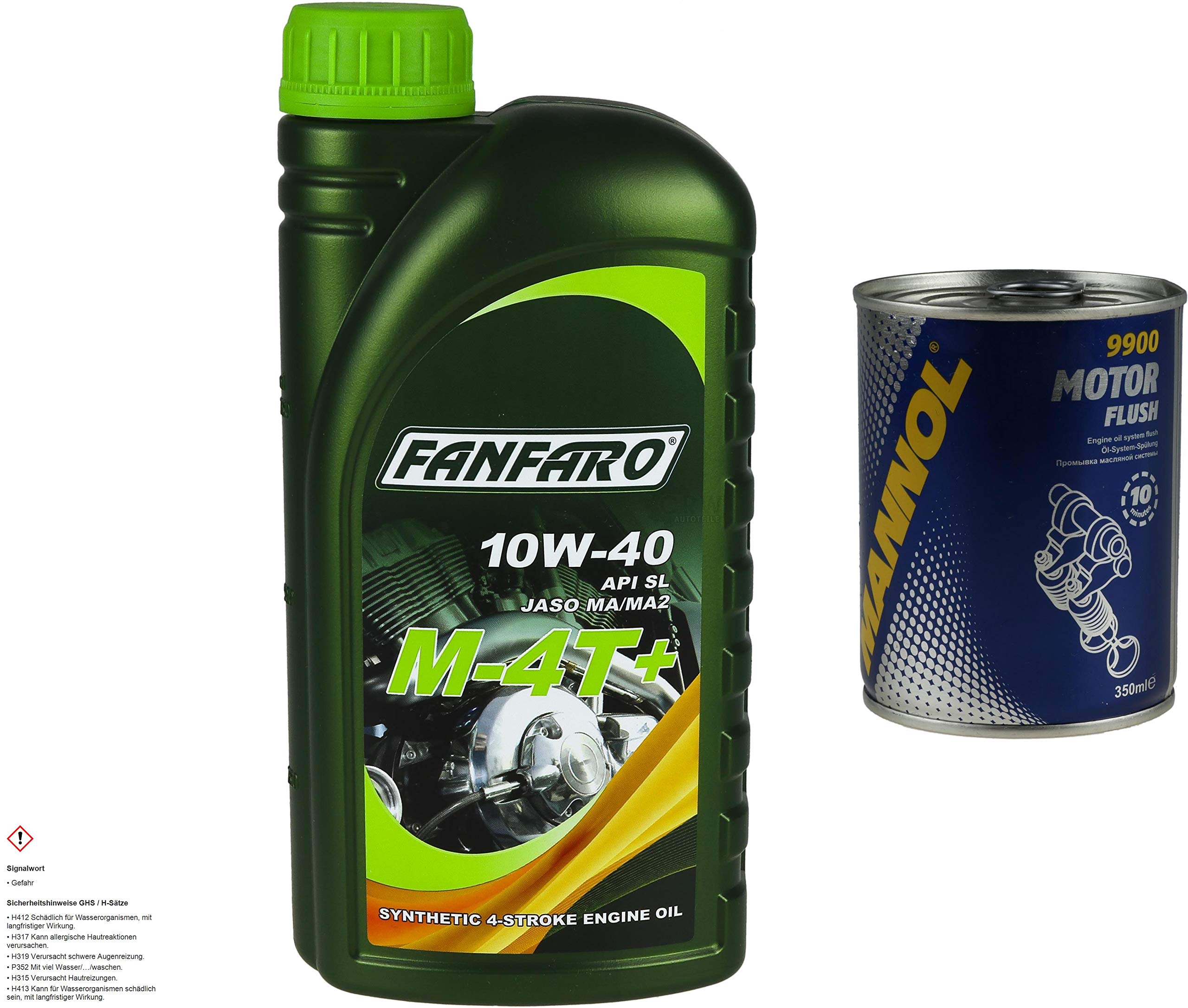 FANFARO TDI 10W-40 Motoröl 5L + MANNOL Motor Flush – Teilsynthetisches Öl Für Diesel- Und Benzinmotoren