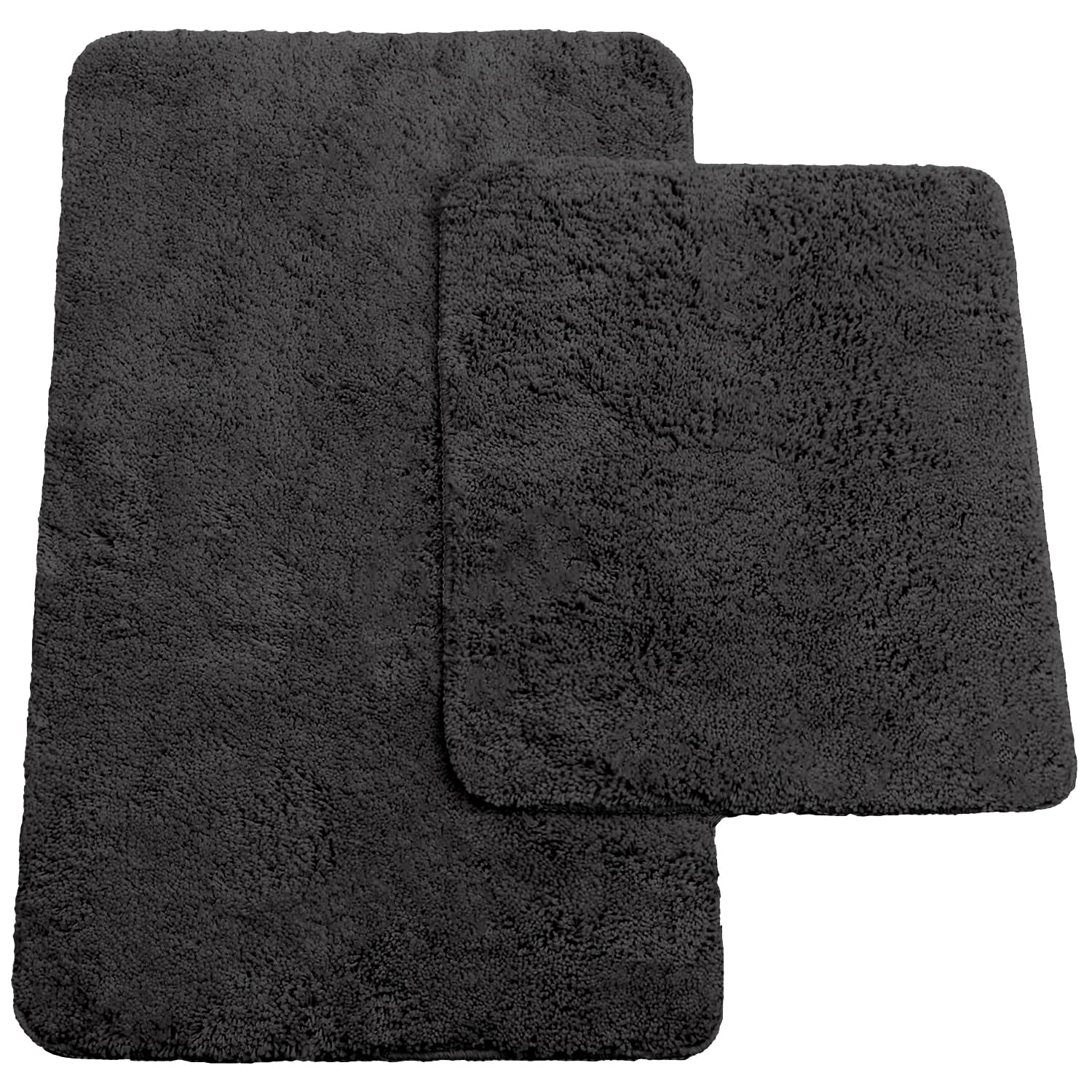 Brandsseller Set 2 Tappetini Da Bagno Antiscivolo - 50x80 Cm E 45x50 Cm, Morbido E Lavabile, Colore Arancione