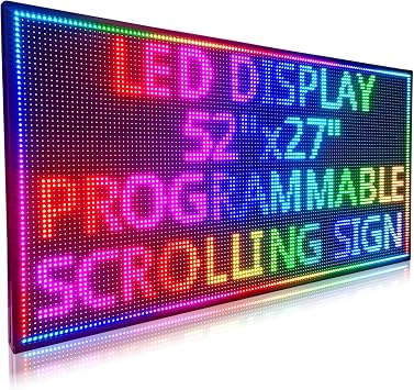 HS Programmable Scrolling Led sign Outdoor Digital Open Neon P10 52x27 | 5000NITS Outdoor Full-color, WIFI Programmable Electronic Message Display Board , Easy to Operate, for Business Store Window