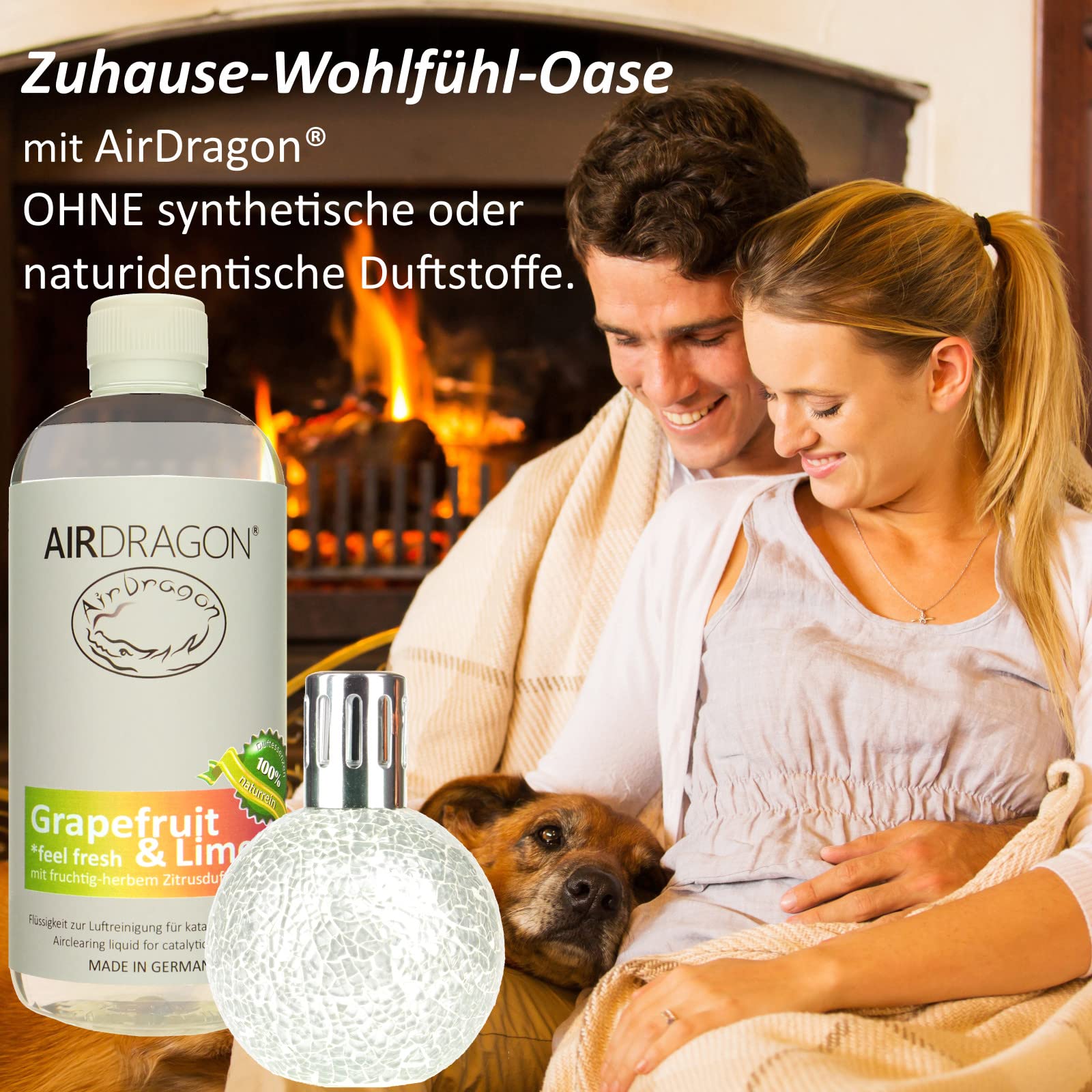 AIRDRAGON® Duft-Set • NEUTRAL + GRAPEFRUIT & LIME • 2 x 1 Liter • Für jede katalytische Lampe • OHNE künstliche Duftstoffe • Premium Natur Raum-Duft