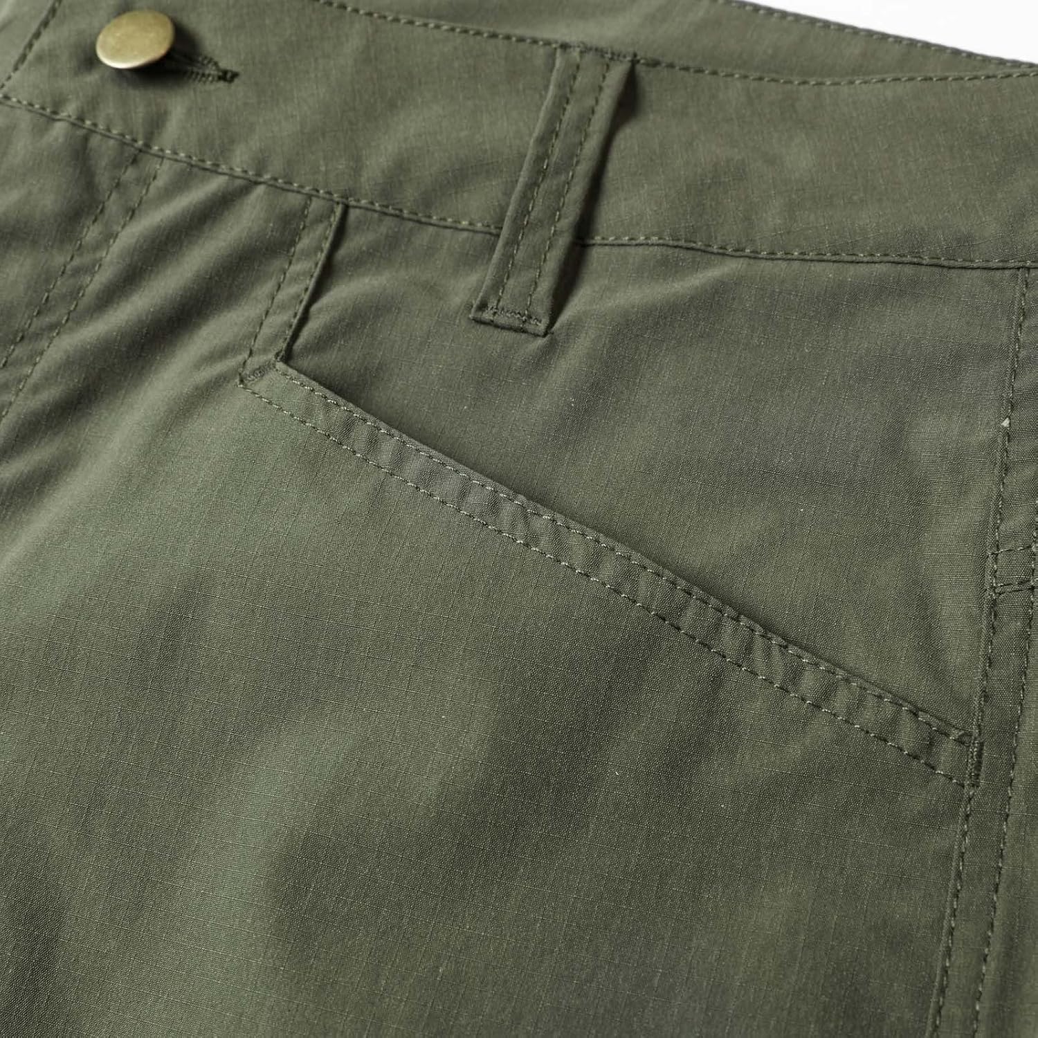 Mens Outdoor Cargo Shorts Button Zipper Fly Straight Leg Short Pants Casual Work Shorts with Multi Utility Pockets
