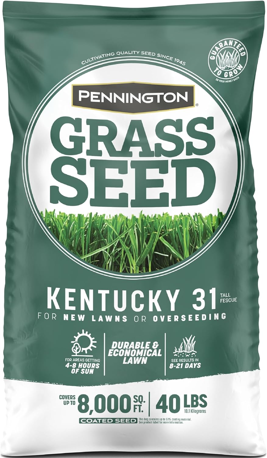 Pennington Kentucky 31 Tall Fescue Penkoted Grass Seed 40 lbs
