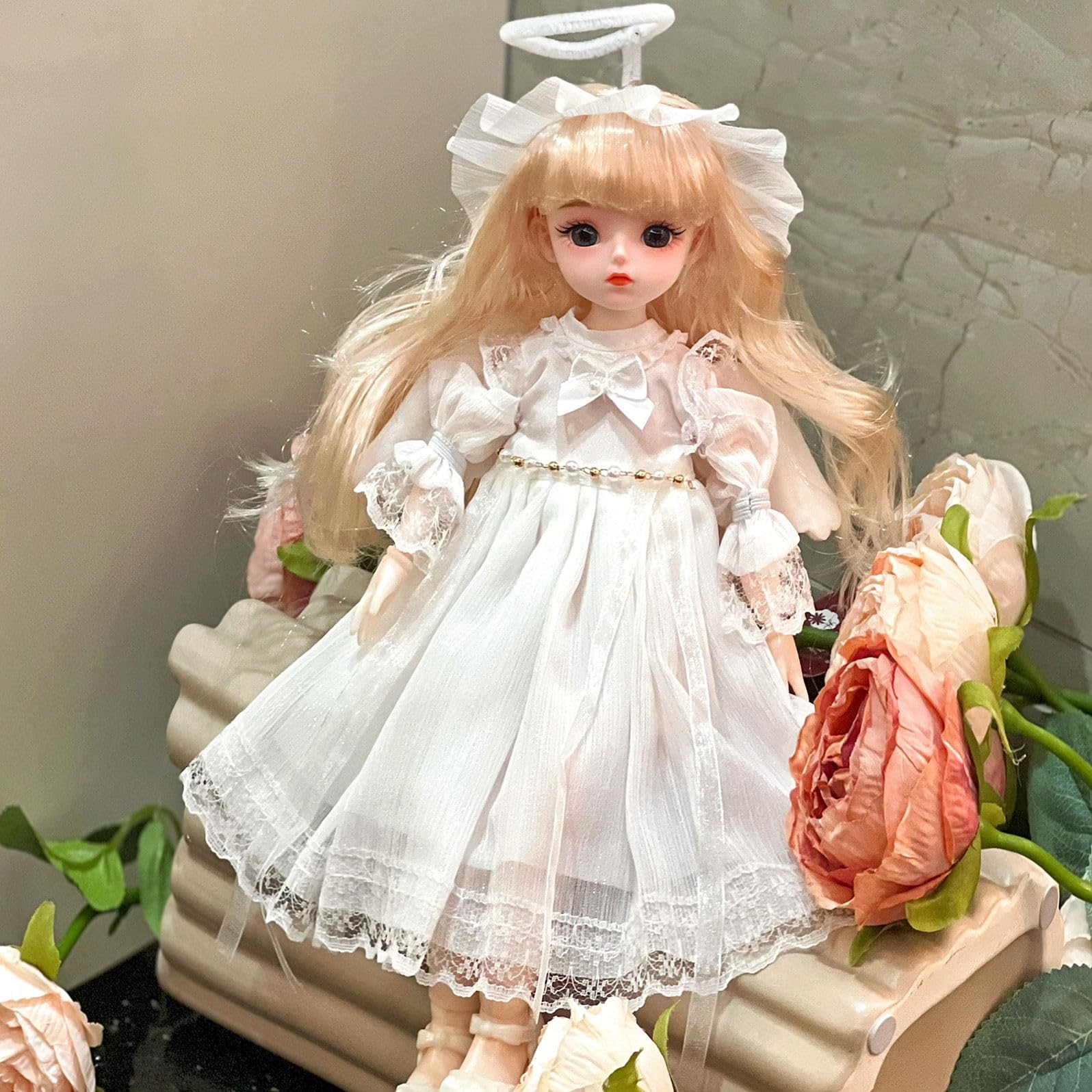 retcvk 1/6 Bjd Doll Ball Jointed Doll Blythe Doll Smart Doll with Clothes Anime Doll Bjd Dolls Myou Doll Kawaii Dolls (White)