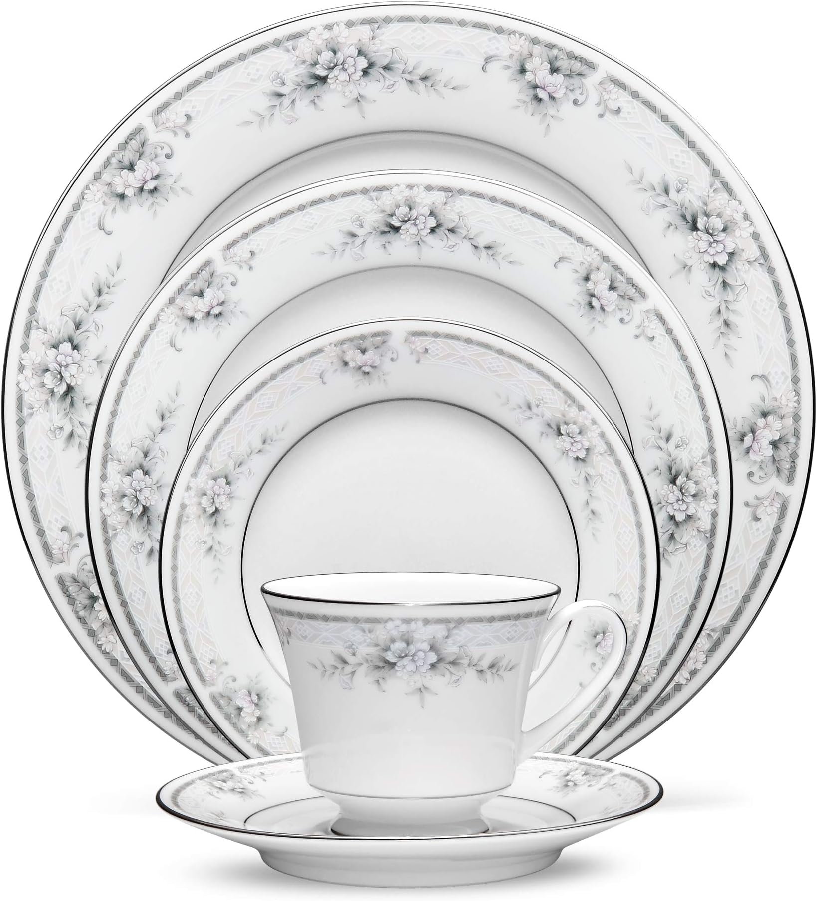 Amazon.com | Noritake Sweet Leilani - 5 piece place setting, White ...