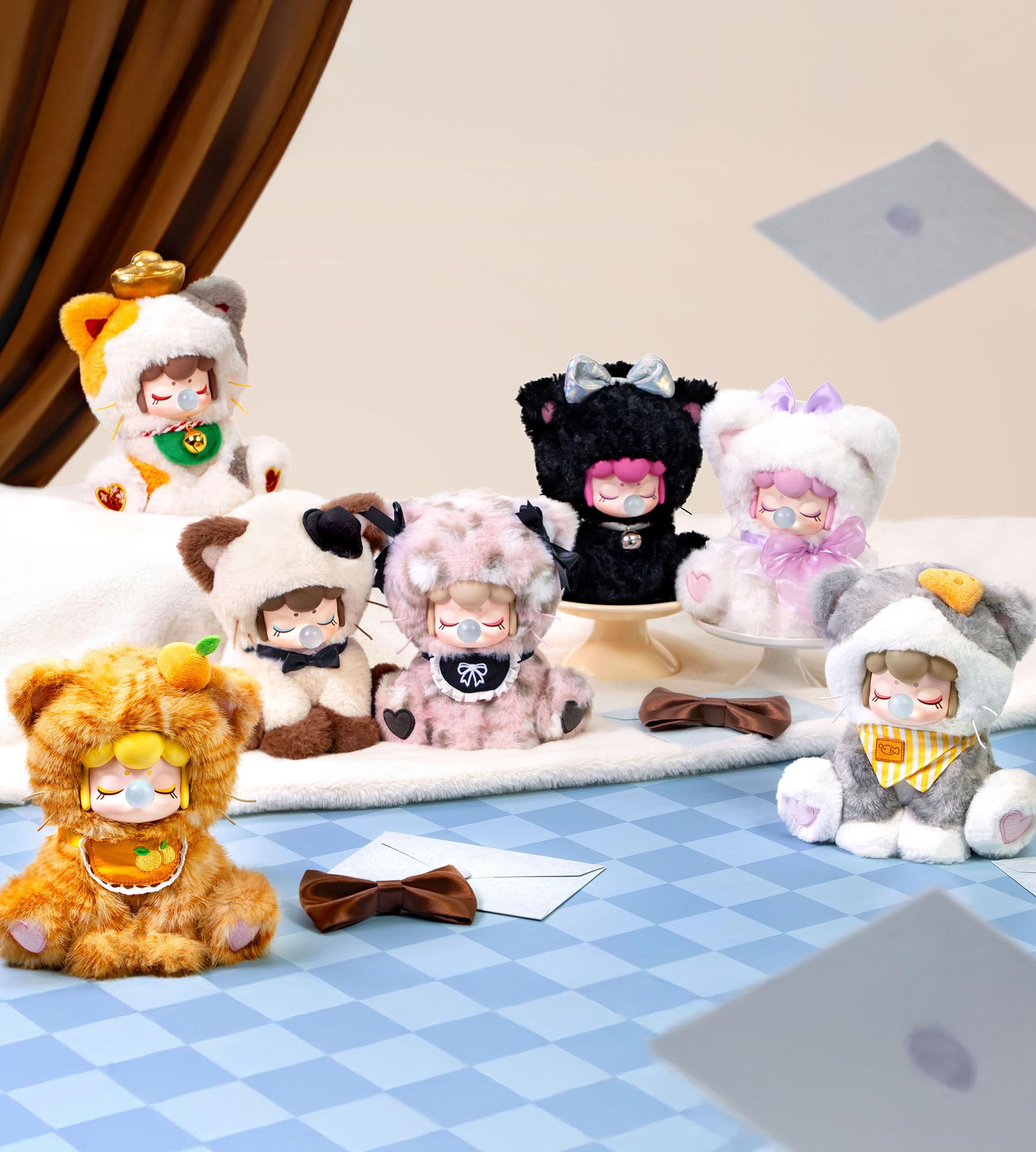 Rolife Teezeit Kätzchen Blind Box, 1 Zufällige Figur aus 6, Vinyl Plüschfigur 17cm, Plüsch Anime Actionfigur Sammlerfigur Spielzeug Geschenk Für Sammler