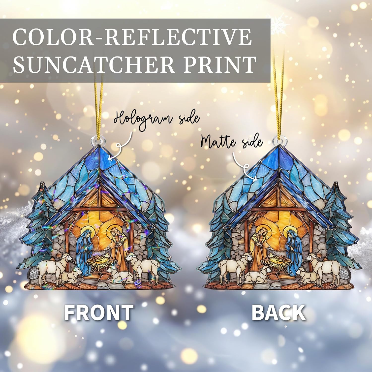 Nativity Christmas Ornament, Nativity Scene Ornaments for Christmas Tree, Christian Religious Gifts for Women Men Family Kids, Baby Jesus for Xmas Tree Decorations, Holy Family Decor (Nativity House) - Image 8