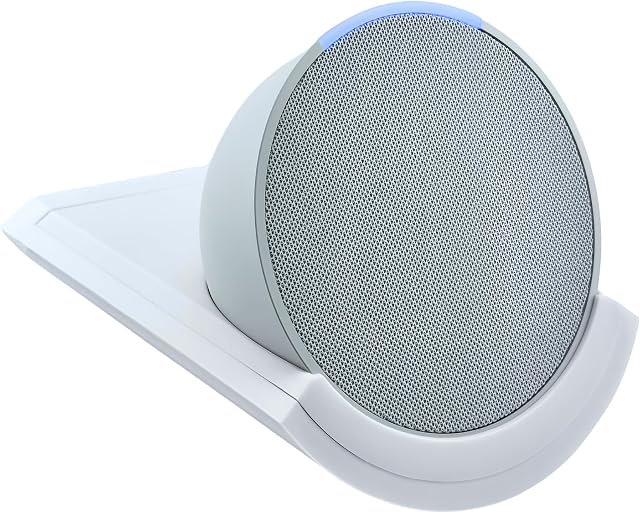 Sintron Wall Mount Shelf for Echo Pop – Compact Smart Speaker Holder with Built-in Cable Management, Space-Saving Design, Compatible with Google Nest & HomePod mini (White)