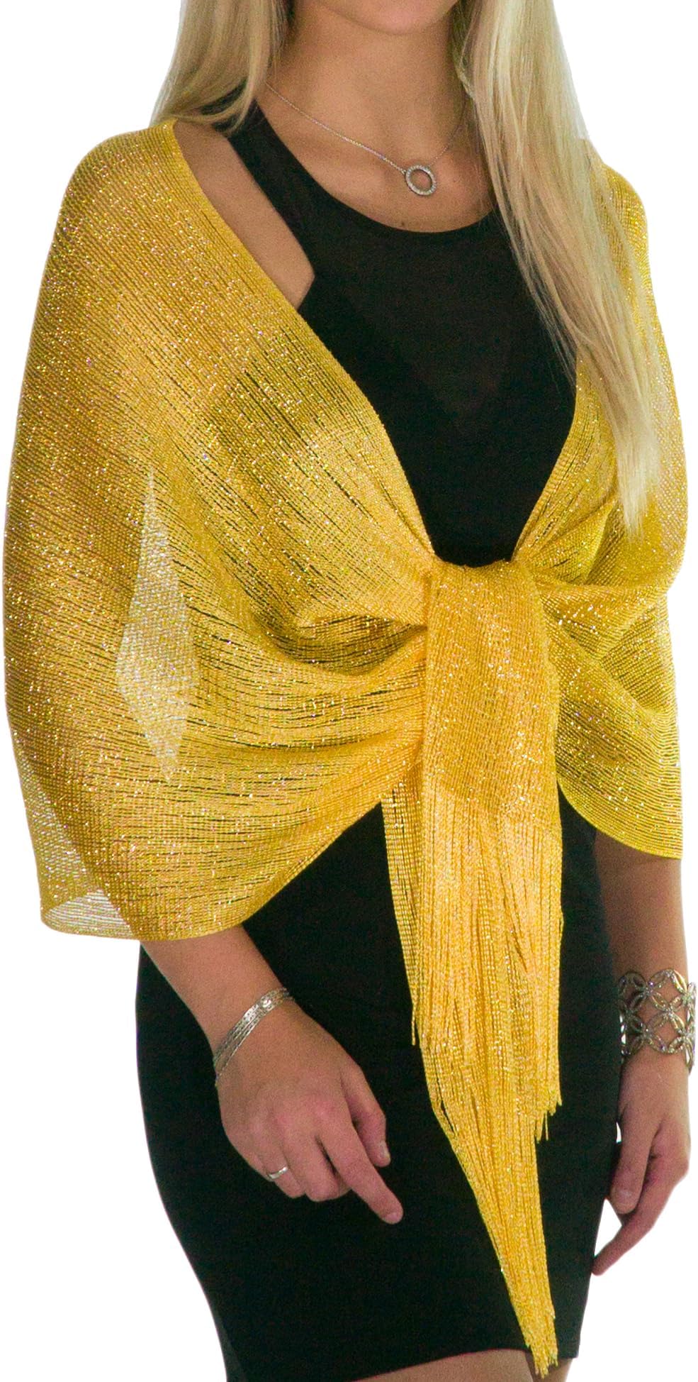 ShineGlitz Shawls and Wraps for Evening Dresses, Metallic Glitter Shawls for Women, Sparkling Wedding Giving Shawl Gift