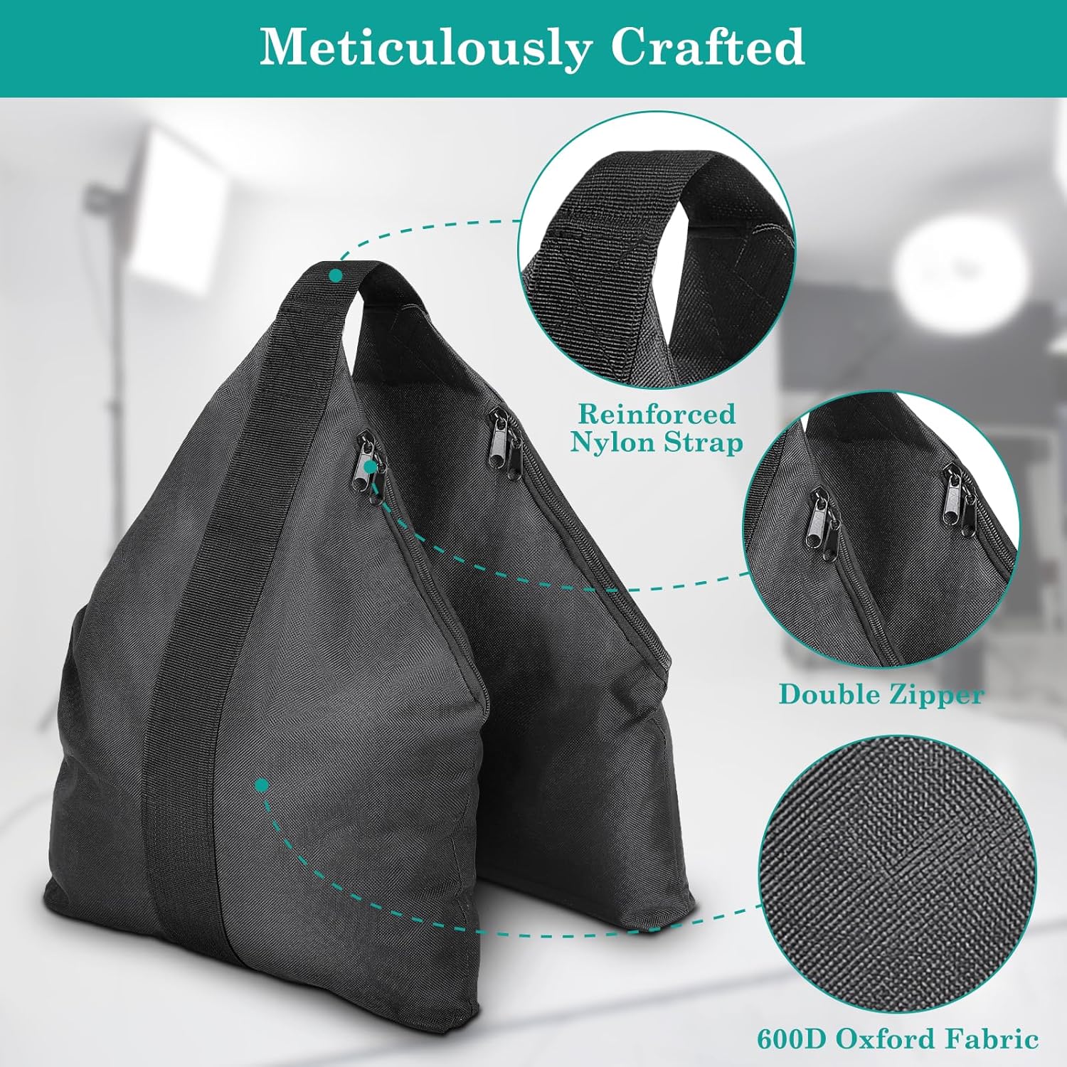 150 LBS Set of 4 Heavy Duty Sandbag Weights, Extra Large Canopy Weights Sand Bags for Photography Light Stands, Pop Up Tent, Backdrop Supports, Tripods & Outdoor Equipment, Patio Umbrella