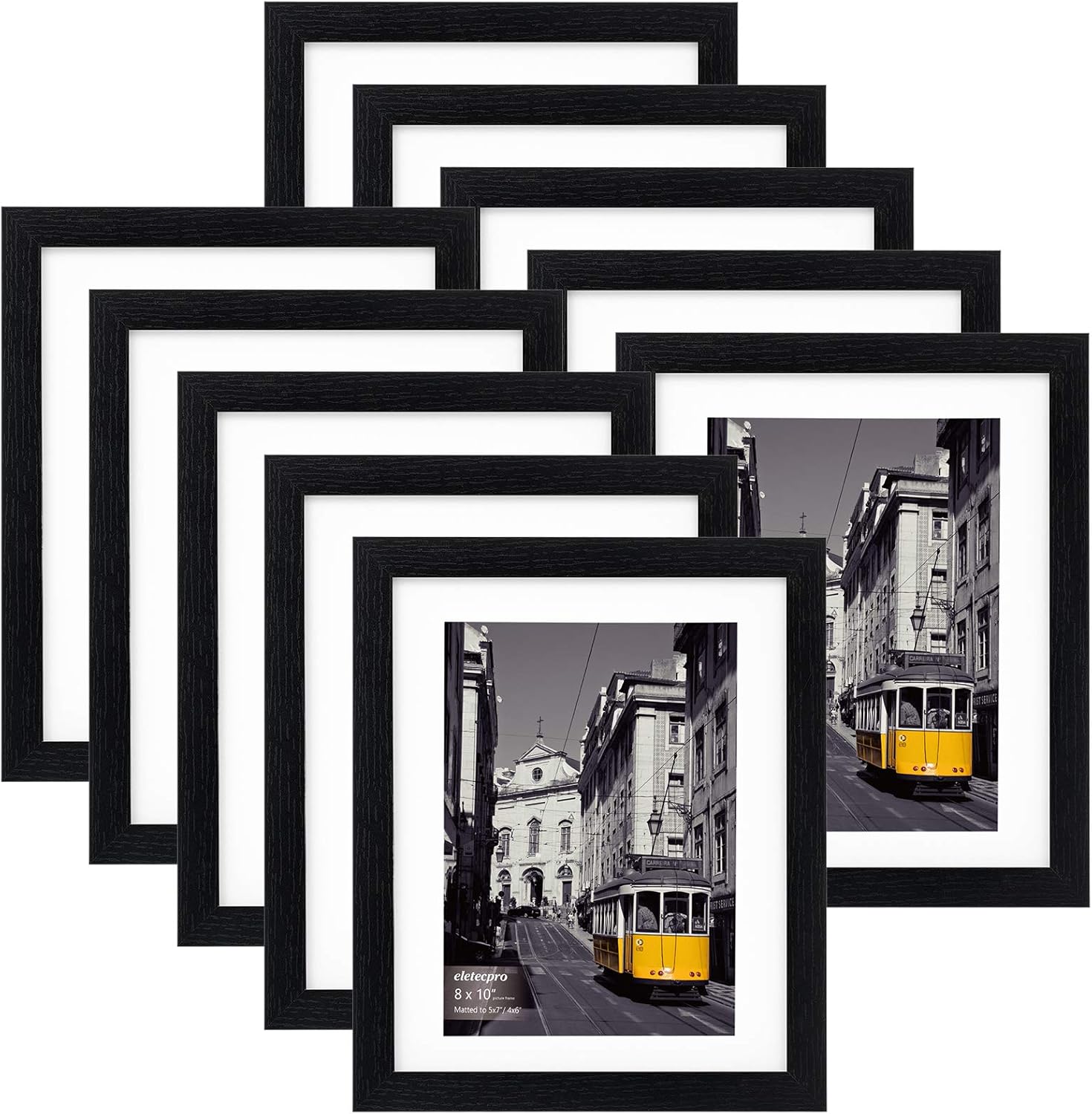 eletecpro 8x10 Picture Frames Set of 10, Picture Frame Collage Wall Decor Display