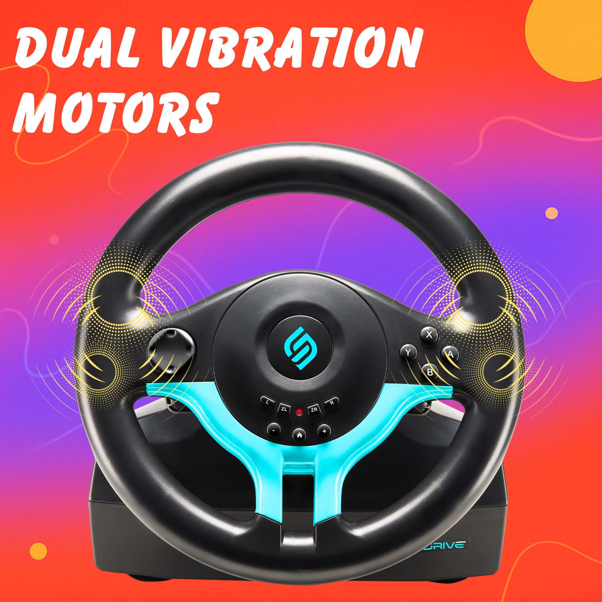 Subsonic - Volante Superdrive SV250-S - Volante de Carreras Switch 2 / Switch. Rotación de 180°, con Pedales y Paletas de Cambio – Edición Roja