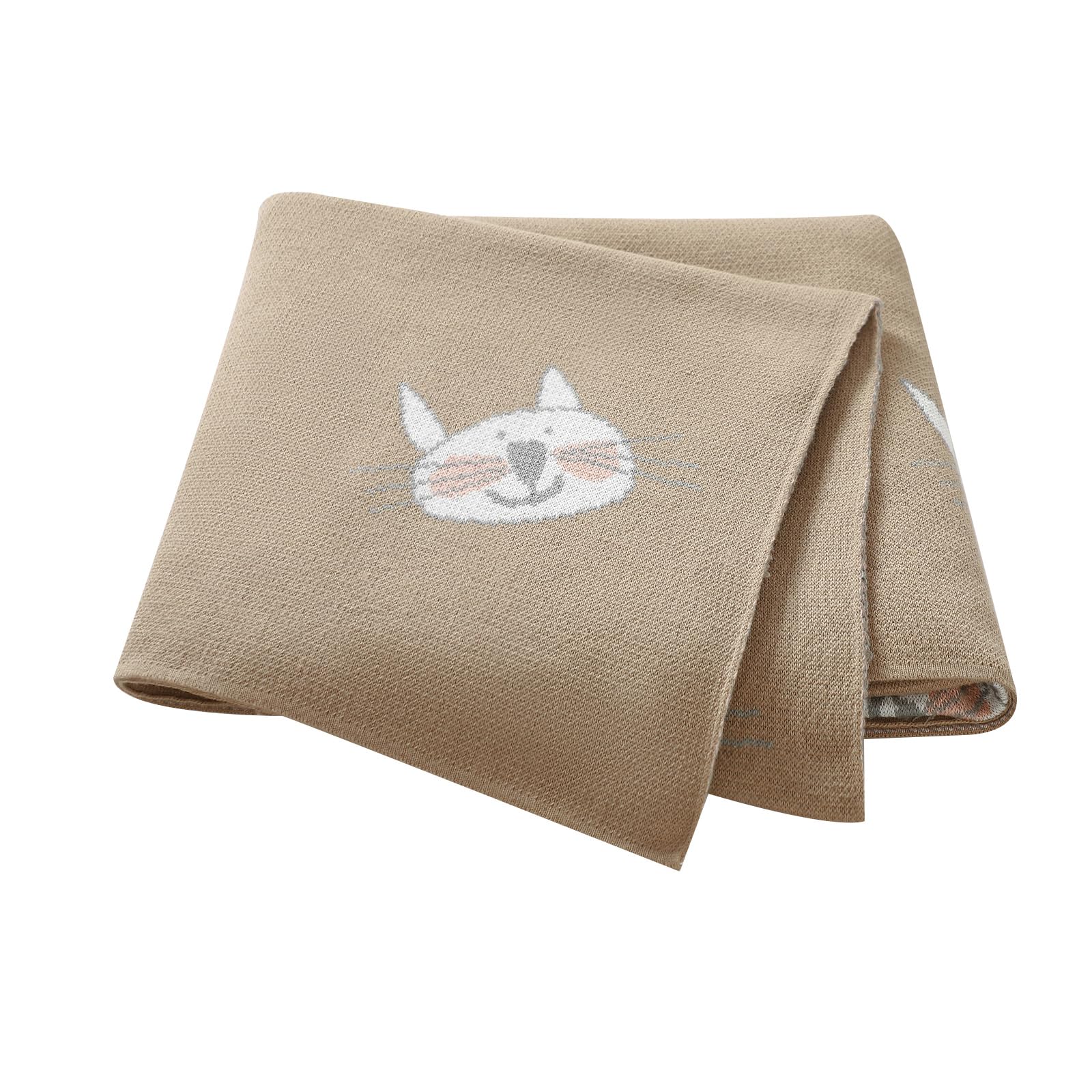 Hadetoto Baby Blanket for Newborn Soft Cozy Knitted Cotton Blankets Baby Essentials Gifts for Newborn Girl Boy 100 x 80cm