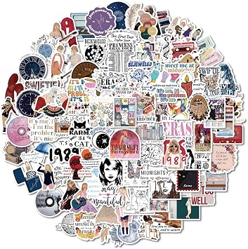 100 Pcs Music Lover Stickers - Waterproof, Singer Album Inspired Party Favors for Singer Fans, Concert, Music Festival, Luggage, Suitcase, Multi-Functional Decoration A8MMTZ100Z