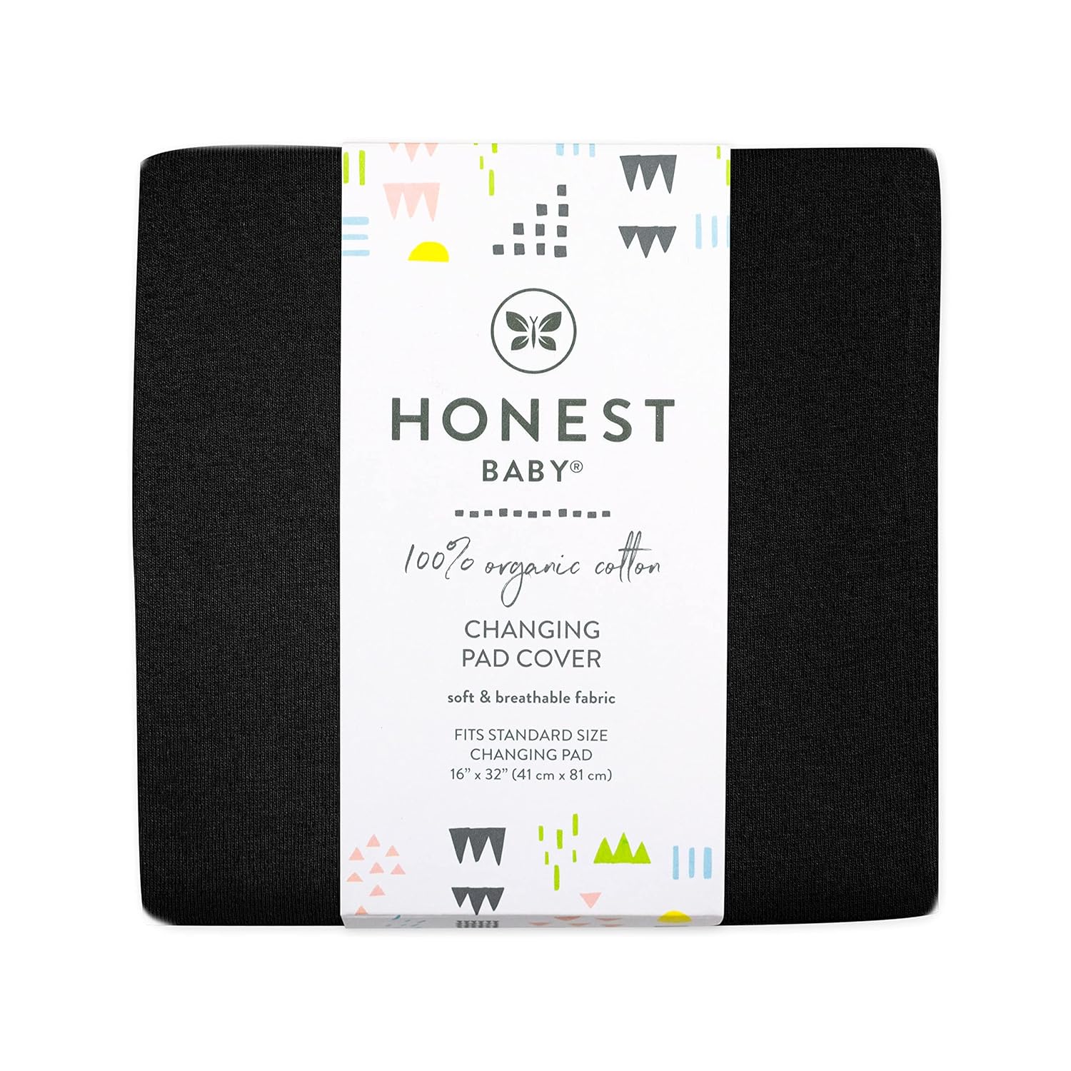 HonestBaby Boys Organic Cotton Changing Pad Cover, Black, One Size image 4