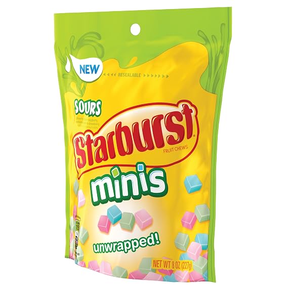 Starburst Sours Minis Fruit Chews Candy Bag, 8.0 Oz