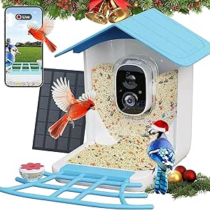 PerchMe® Smart Bird Feeder with Camera, 1080P Video Bird Feeders, AI Recognition Bird House with Solar Panel, IP65 Waterproof, with Hummingbird Feeder, Bird Watching Gift for Bird Lovers asin的图片