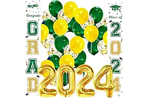 Green Yellow Graduation Decorations 2024