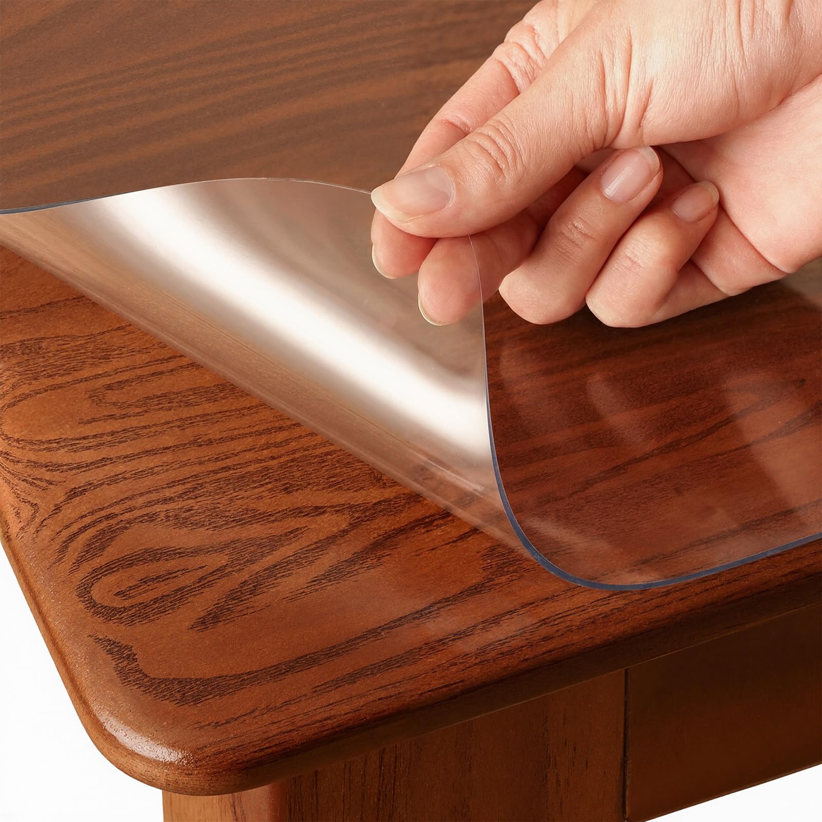 Protector Mesa Transparente, 90 x 180cm Mantel Hule PVC Transparente, Cubre Mesa Comedor Rectangular, Protector de Mesa Impermeable y Antimanchas, Antiarañazos, Fácil de Limpiar, Cortable a Medida