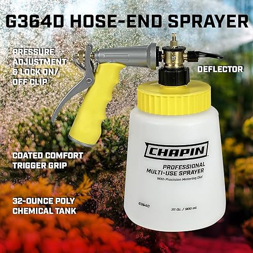 Miniatura 2 de Chapin G364D - Pulverizador profesional para césped y jardín de 32 onzas con 16 raciones de mezcla en el dial de medición, antisifón integrado,