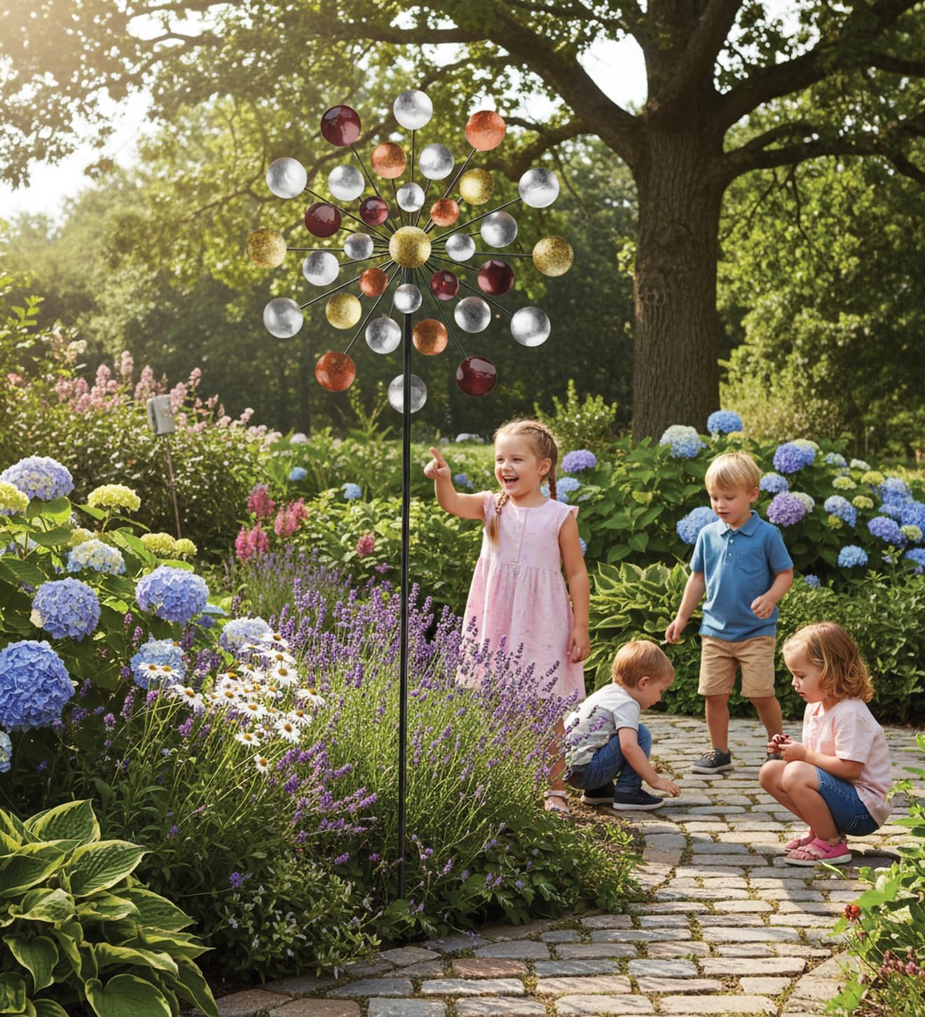 Regal Art & Gift Galaxy Wind Spinner – Metal Yard Decorations Outdoor | Kinetic Garden Spinner for Lawn, Pathway, or Flower Bed | Weather-Resistant Outdoor Sculpture - 80 Inch