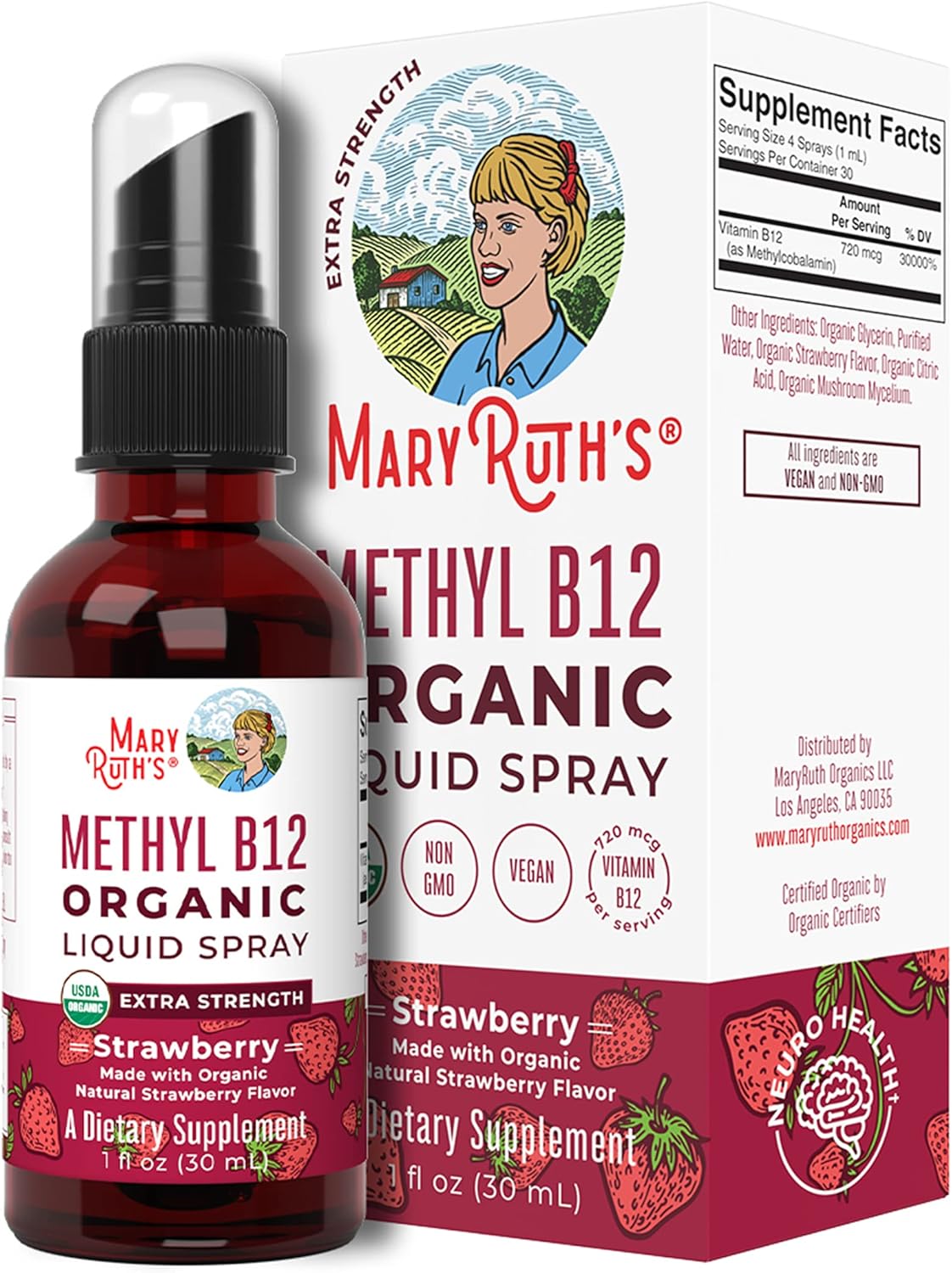 Vitamin B 12 Spray USDA Organic Liquid B12 Spray for