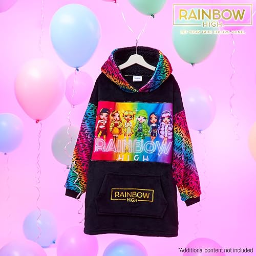 Miniatura 2 de Rainbow High Manta de forro polar con capucha para niñas y adolescentes, talla única, sudadera con capucha con forro de sherpa, regalos para niñas,