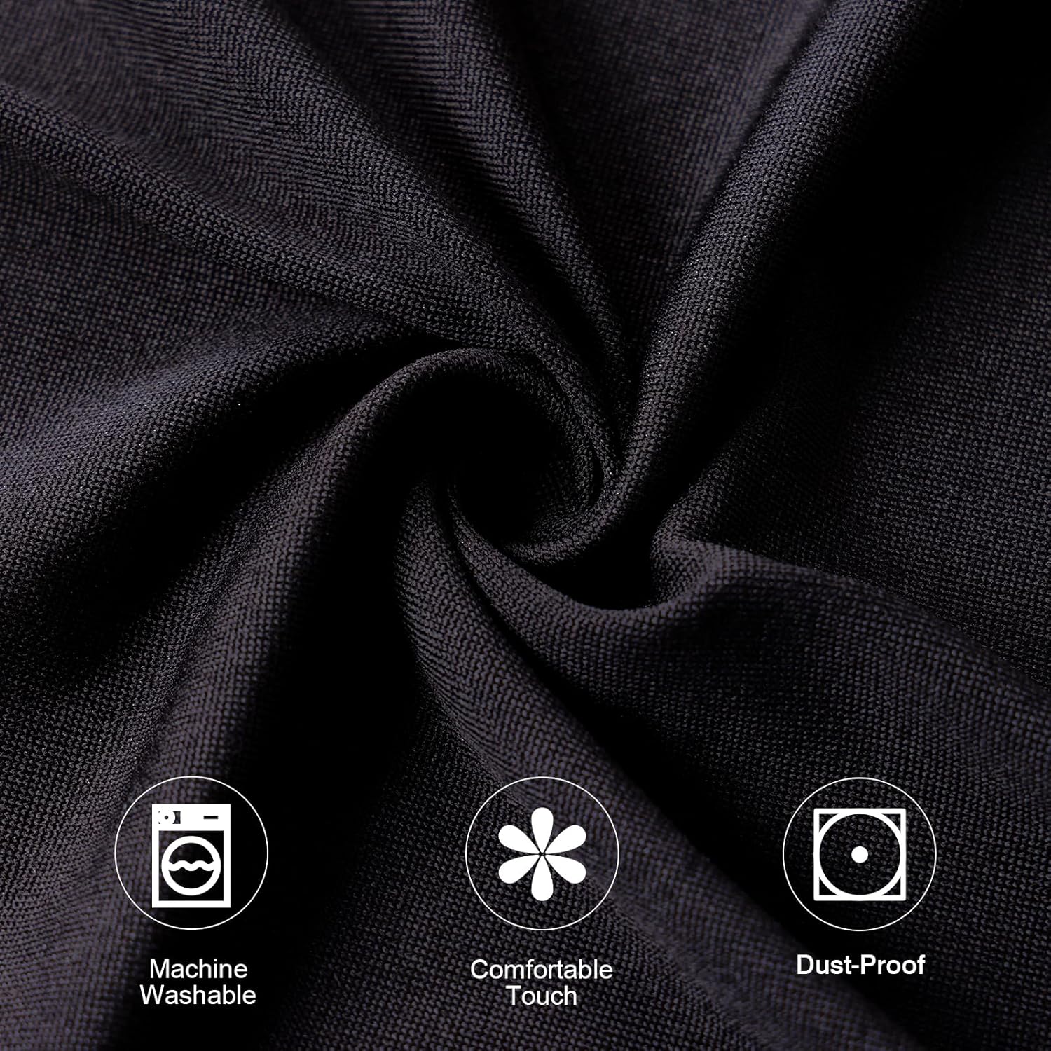 Fixwal 4 Pack 60 Inch Round Tablecloth, Fitted Spandex Round Table Cloths - Washable Black Stretchable Table Cover, Elastic Fabric for Wedding, Party, Restaurant, Christmas, Thanksgiving