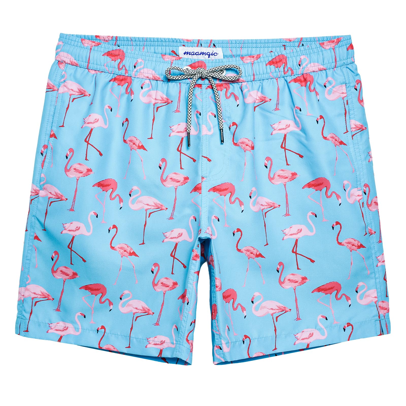 maamgic Mens Swim Trunks Quick Dry Mesh Linner with Pockets 7" Beach Shorts