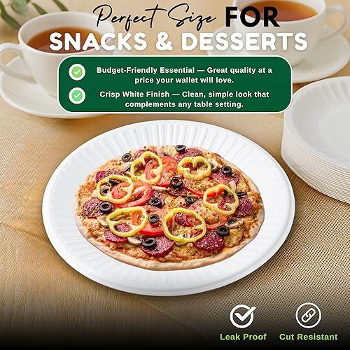 Miniatura 5 de Perfect Stix Plato de papel de 6 pulgadas, color blanco, paquete de 100 platos.