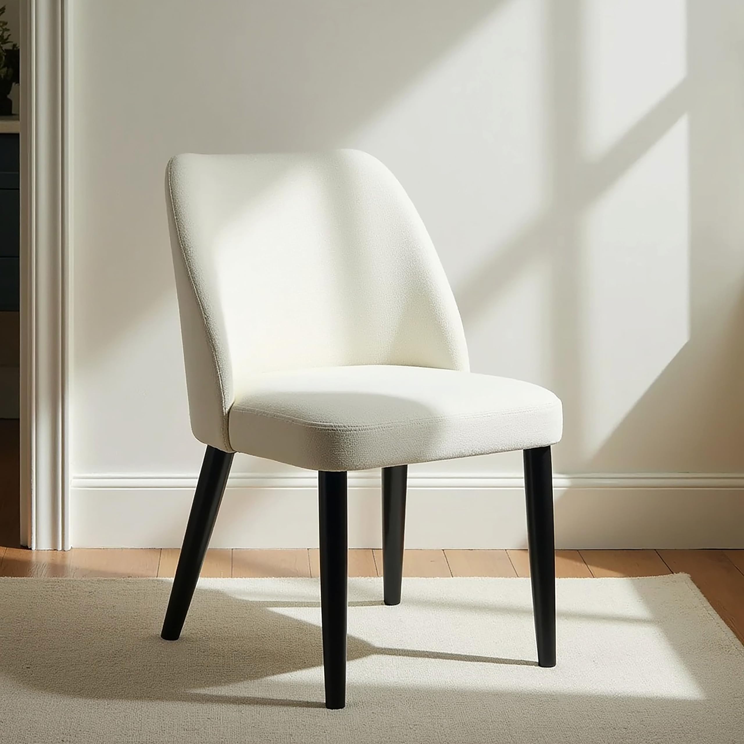 Aykah Capri Dining Chairs Set of 2, Modern Upholstered Dining Room Kitchen Side Chair with Metal Legs, Space Saving, Easy to Assemble (Pistachio Cream, Pistachio Cream) — view 5