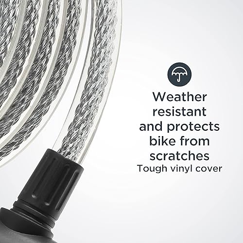 Miniatura 4 de Schwinn Candado de bicicleta con llaves, 3, 4, 5 o 6 pies x 8, 10, 12 o 0.591 in, negro, cable o cadena, protección antirrobo, cable de bloqueo