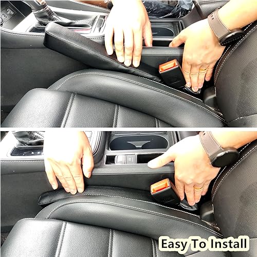 Miniatura 3 de Relleno de cuero para asiento de automóvil, paquete de 2 protectores de asiento sin caída, tapón universal para llenar el espacio entre el asiento y