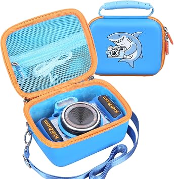 حافظة لكاميرات VTech KidiZoom Duo Camera FX الرقمية المزدوجة للأطفال - حقيبة تخزين واقية للسفر باللون الأزرق
