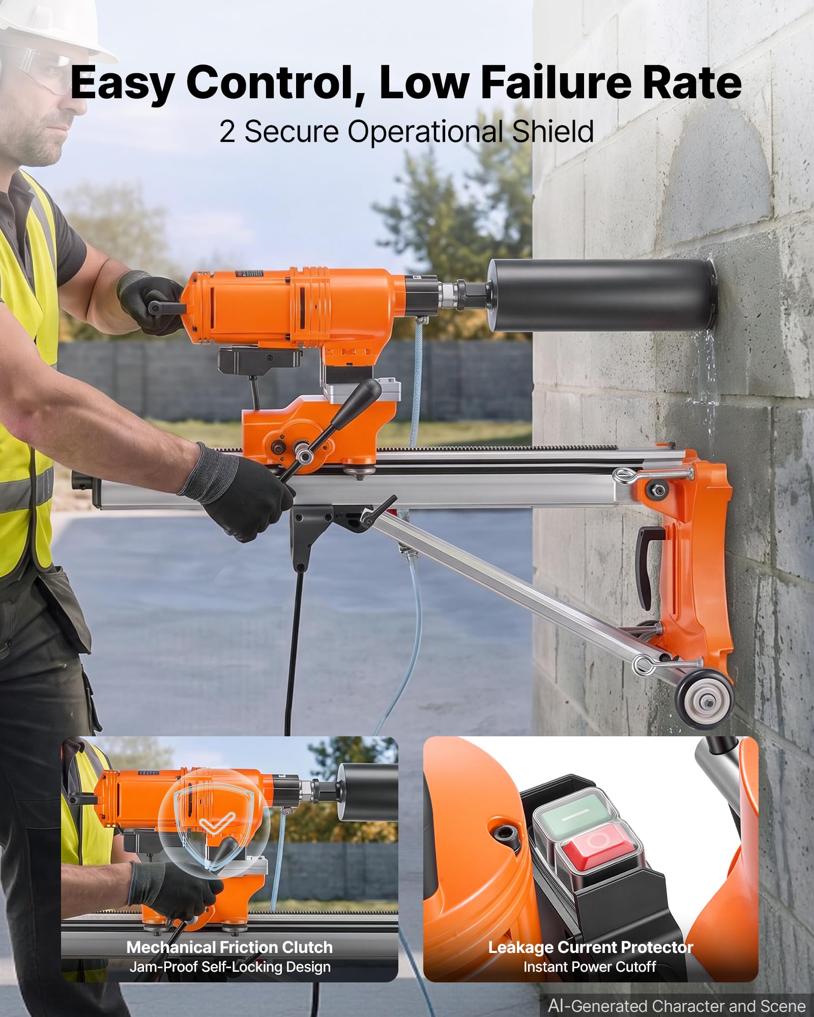 VEVOR Taladro de Núcleo Diámetro 20-450 mm Máquina Perforadora de Diamante
